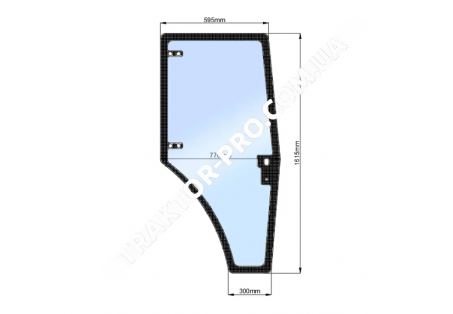 Скло дверей правої ДТЗ 504 (h=1615, L=595x755x300)